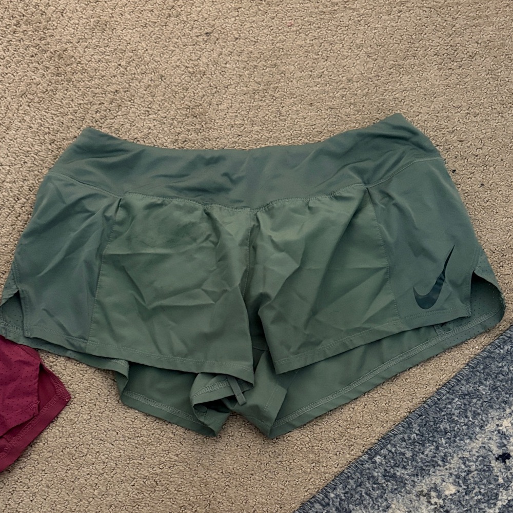 Women’s High-Waist Athletic Shorts Trio — Black, Pink & Sage - Picture 2 of 4